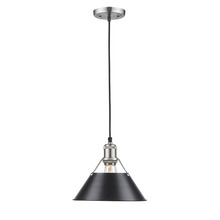  3306-M PW-BLK - Orwell 10" Wide Medium Pendant in Pewter with Matte Black